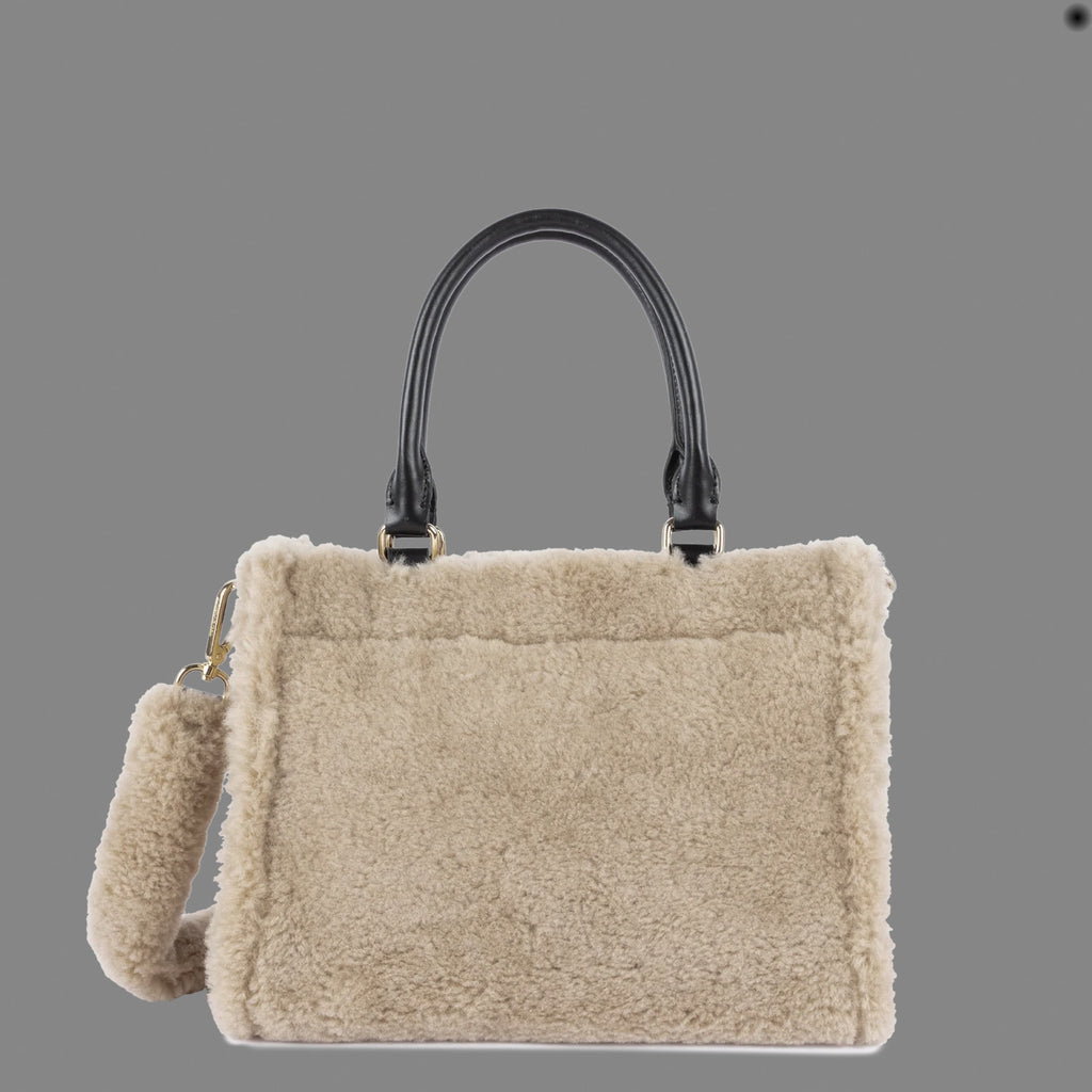 Lancaster Paris Borsa A Mano Donna Eco Fur Avorio