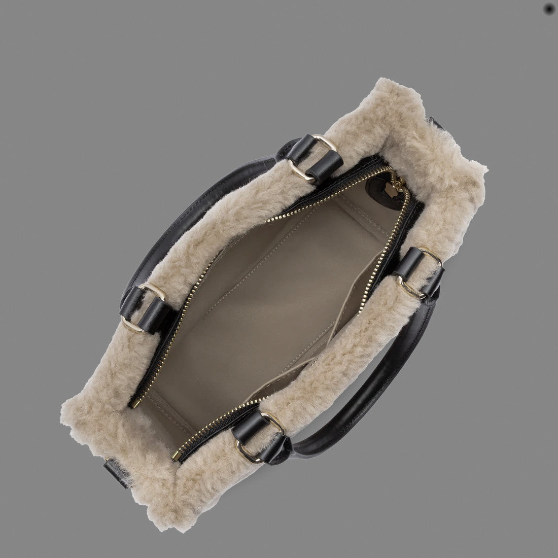 Lancaster Paris Borsa A Mano Donna Eco Fur Avorio
