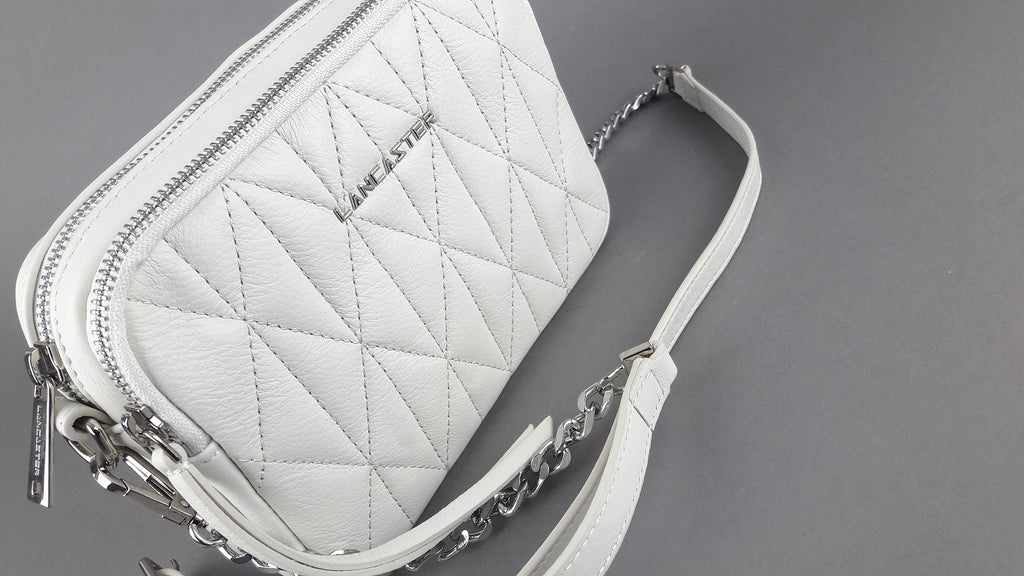 Lancaster Paris Borsa Camera Case Donna Pelle Matelasse Bianco Opaco