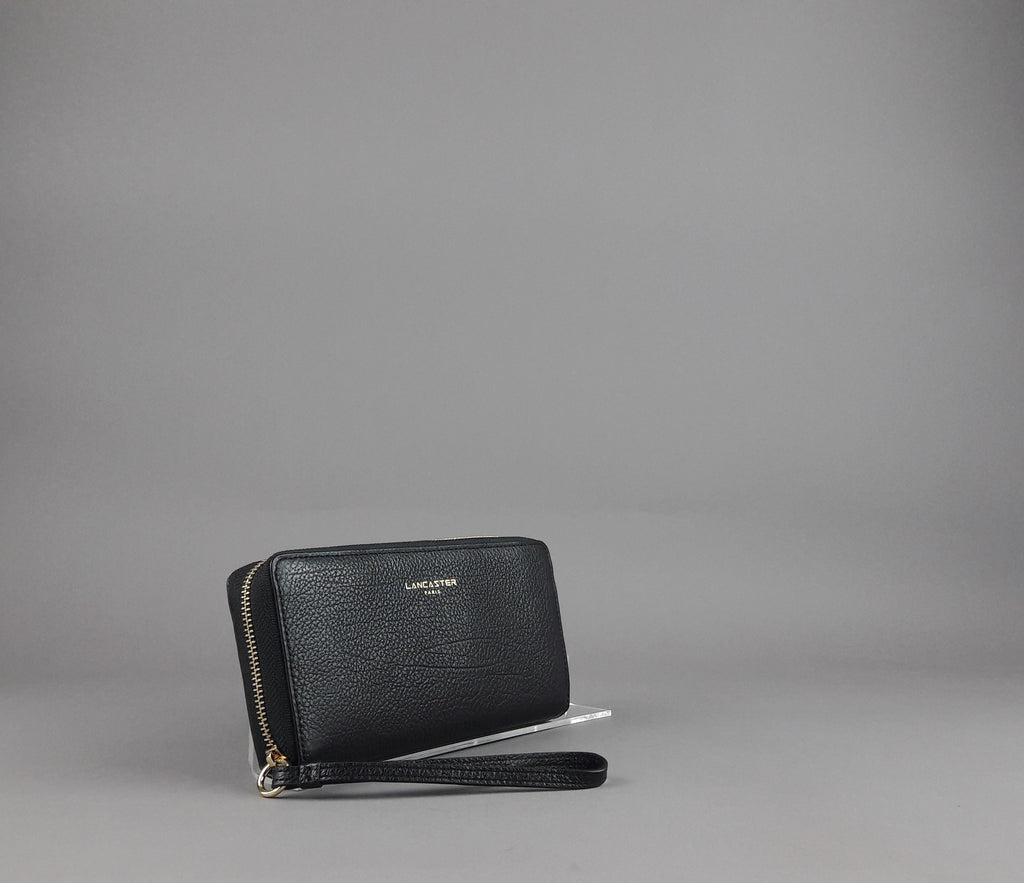 Lancaster Paris Portafogli Donna Pelle Martellata Nero