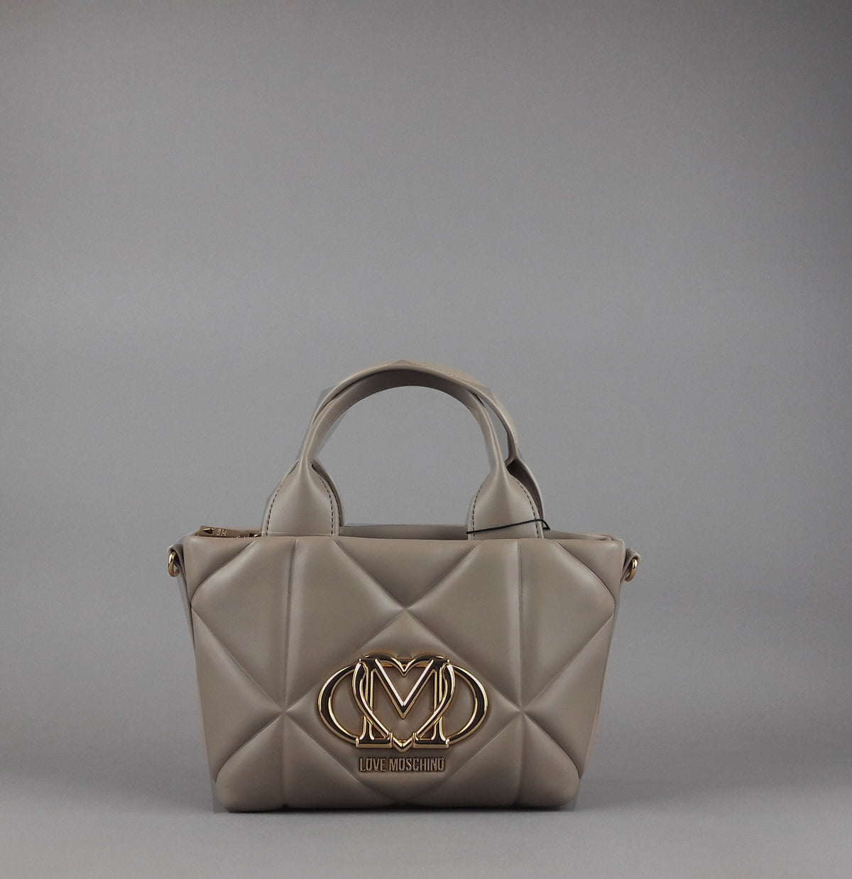 Love Moschino Borsa A Mano Donna Pu Trapuntato Talpa Scuro