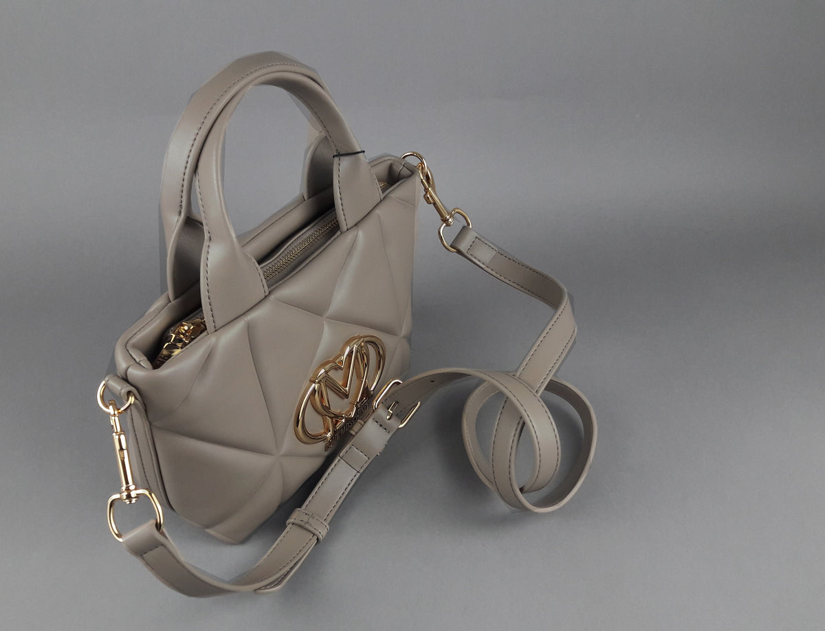 Love Moschino Borsa A Mano Donna Pu Trapuntato Talpa Scuro