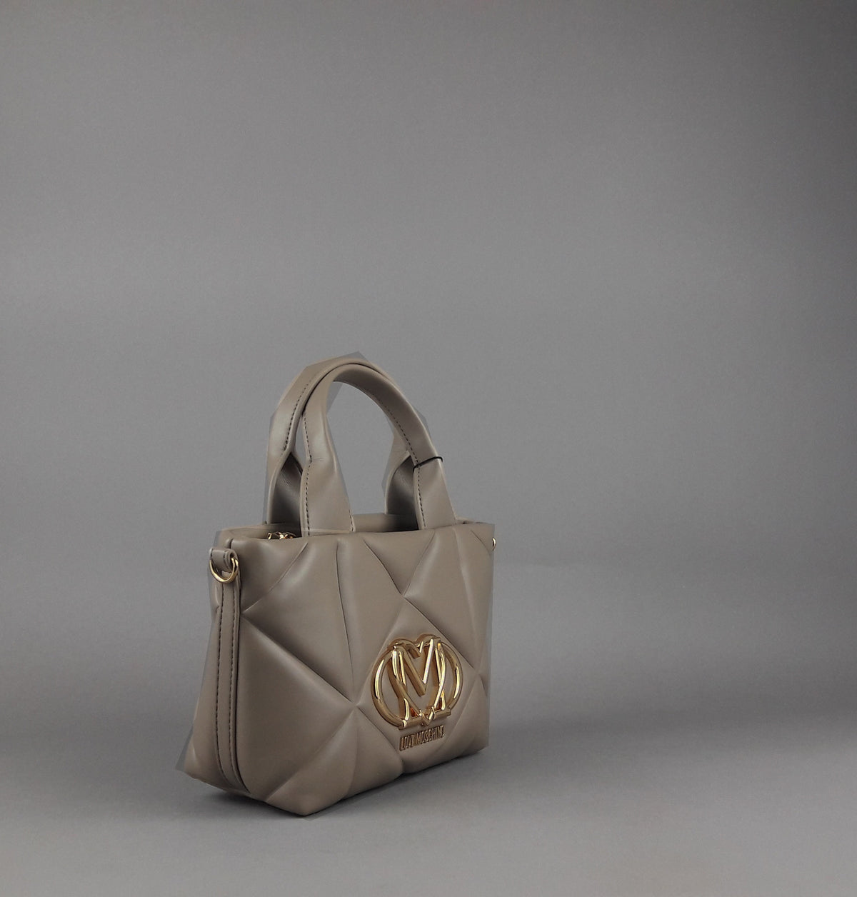 Love Moschino Borsa A Mano Donna Pu Trapuntato Talpa Scuro