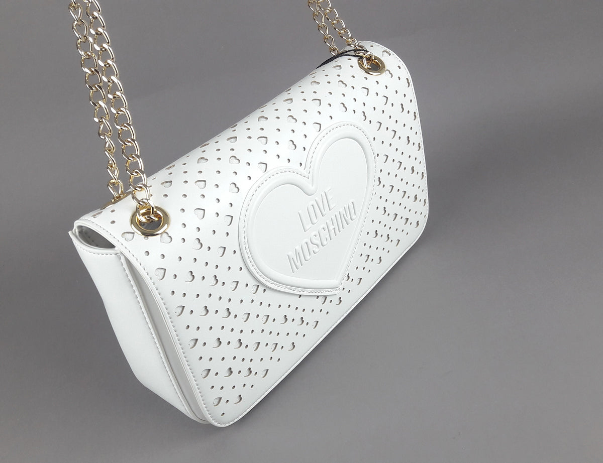 Love Moschino Borsa A Spalla Donna Pu Bianco