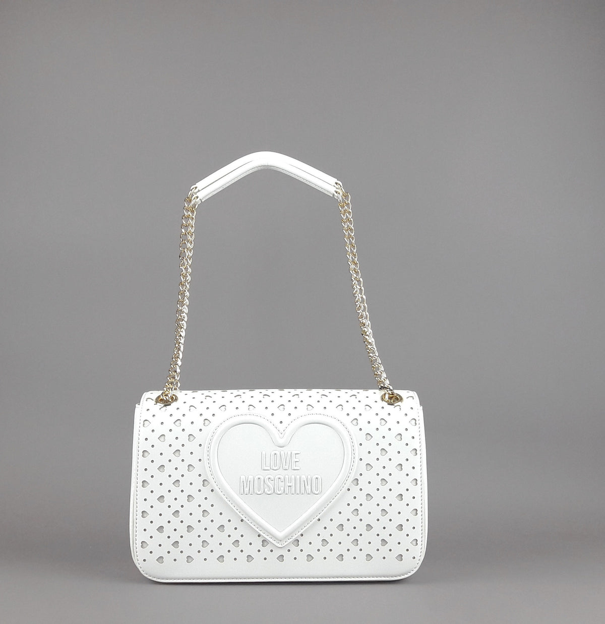 Love Moschino Borsa A Spalla Donna Pu Bianco