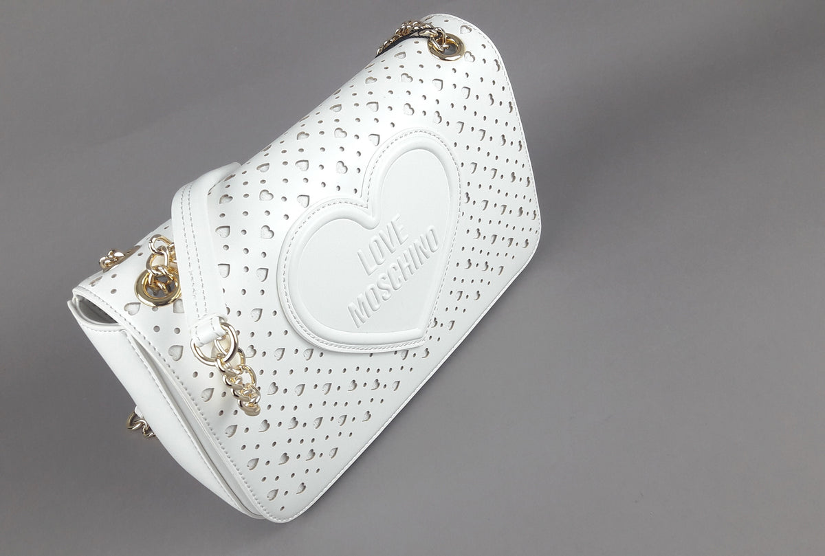 Love Moschino Borsa A Spalla Donna Pu Bianco