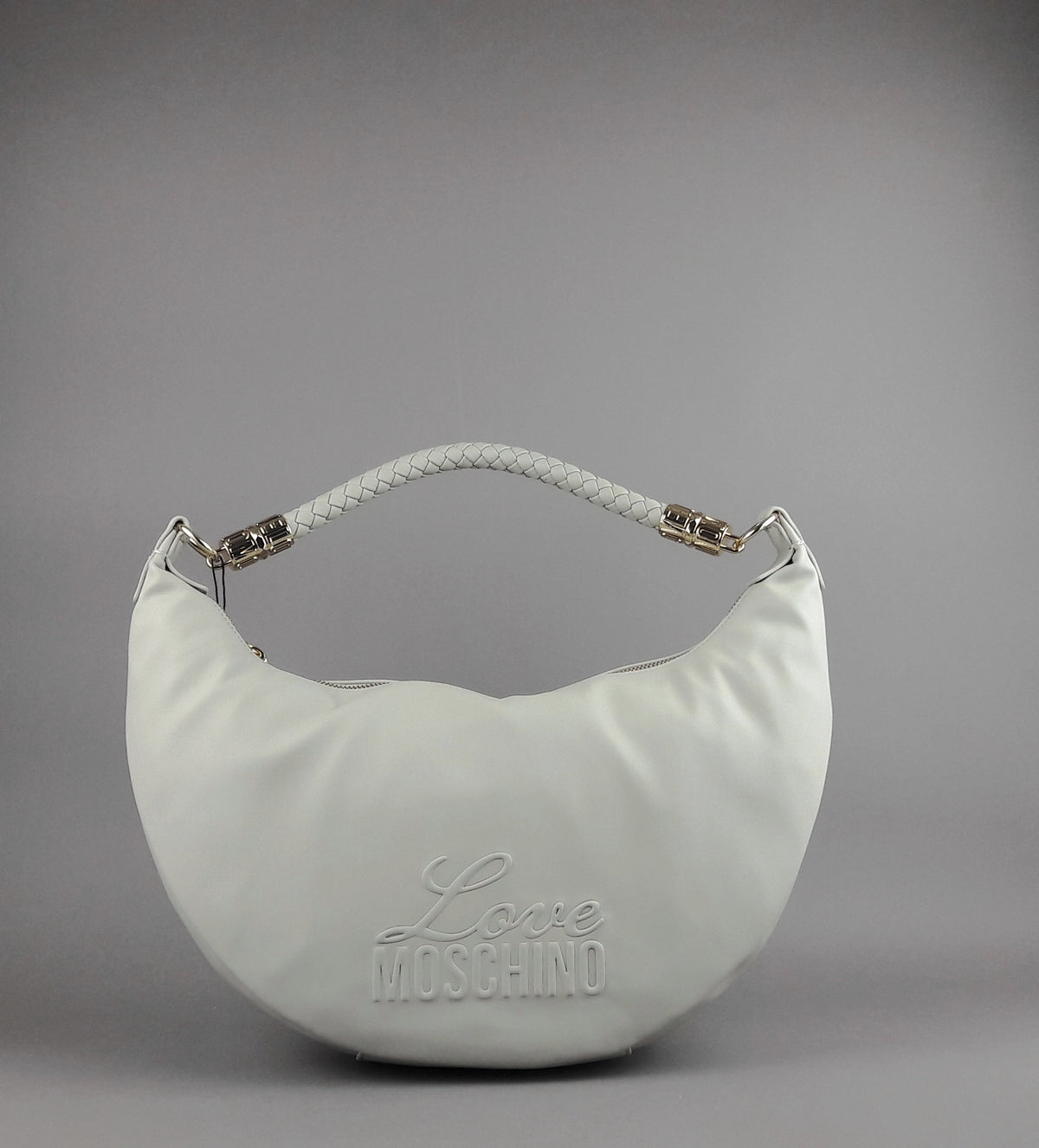 Love Moschino Borsa A Spalla Donna Pu Grigio Chiaro