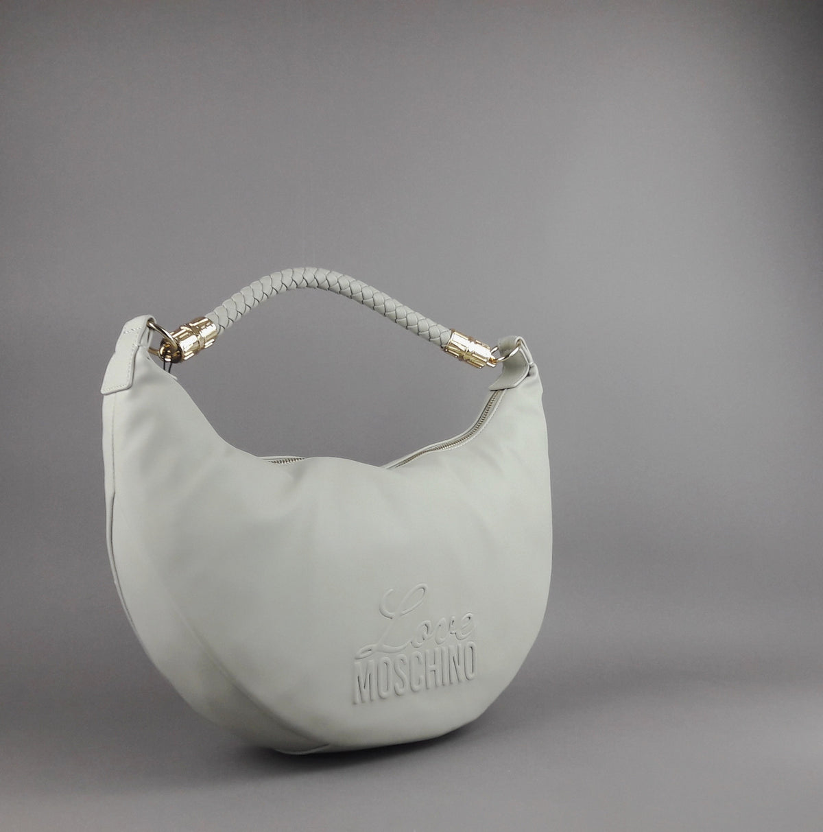 Love Moschino Borsa A Spalla Donna Pu Grigio Chiaro