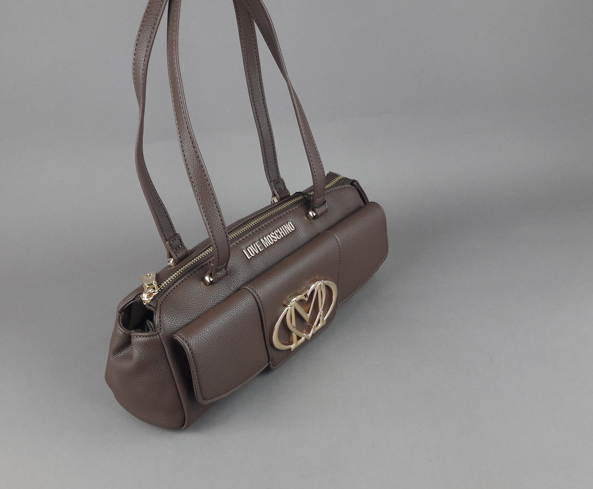 Love Moschino Borsa A Spalla Donna Pu Marrone Scuro