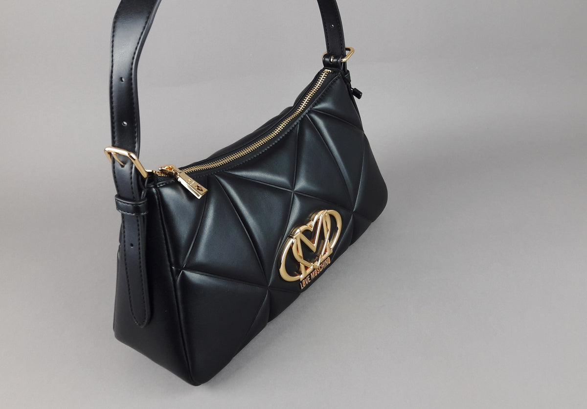 Love Moschino Borsa A Spalla Donna Pu Trapuntato Nero