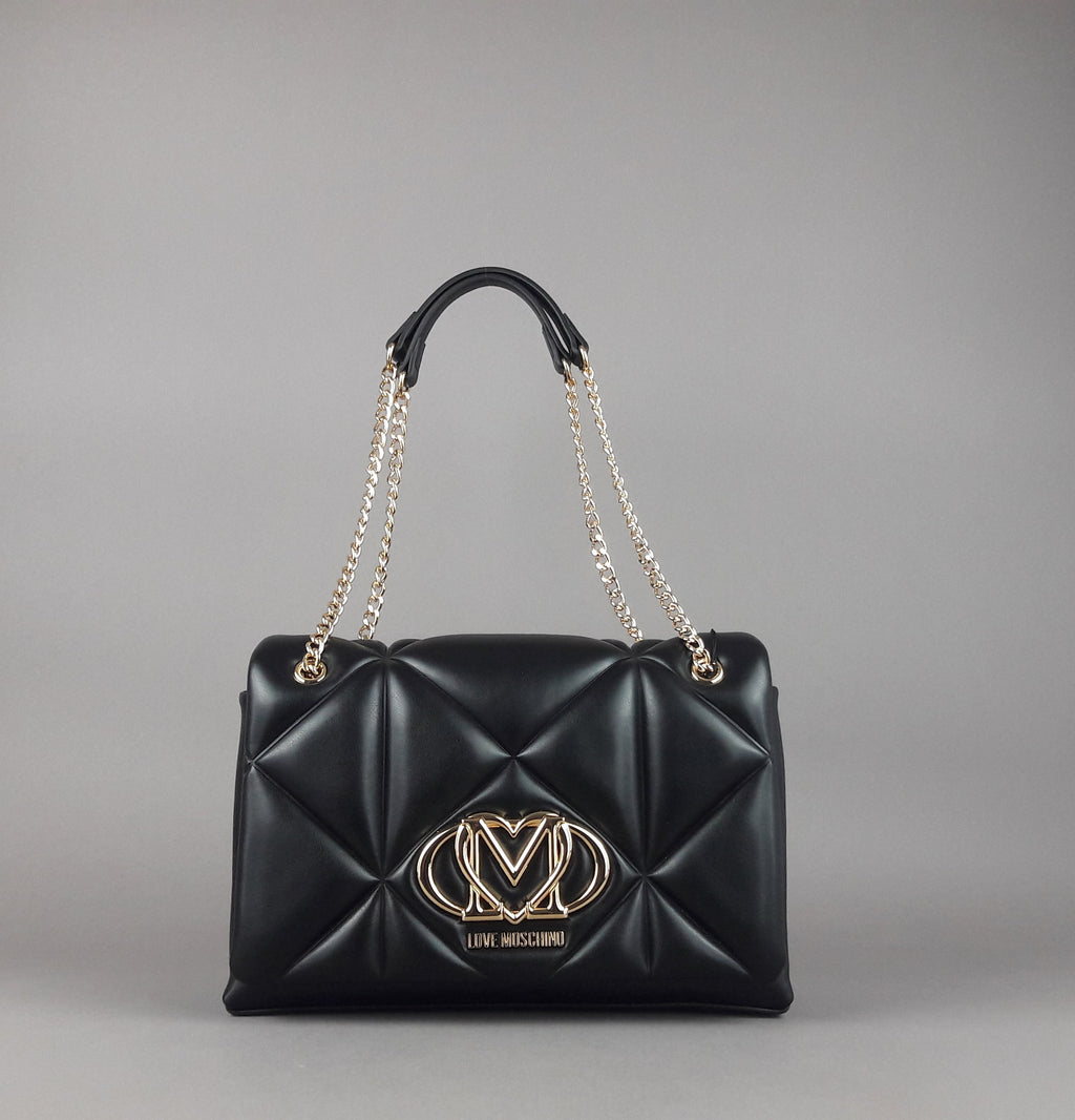 Love Moschino Borsa A Spalla Donna Pu Trapuntato Nero