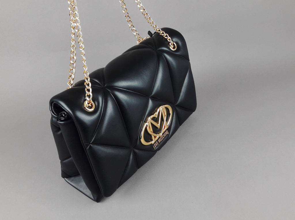 Love Moschino Borsa A Spalla Donna Pu Trapuntato Nero