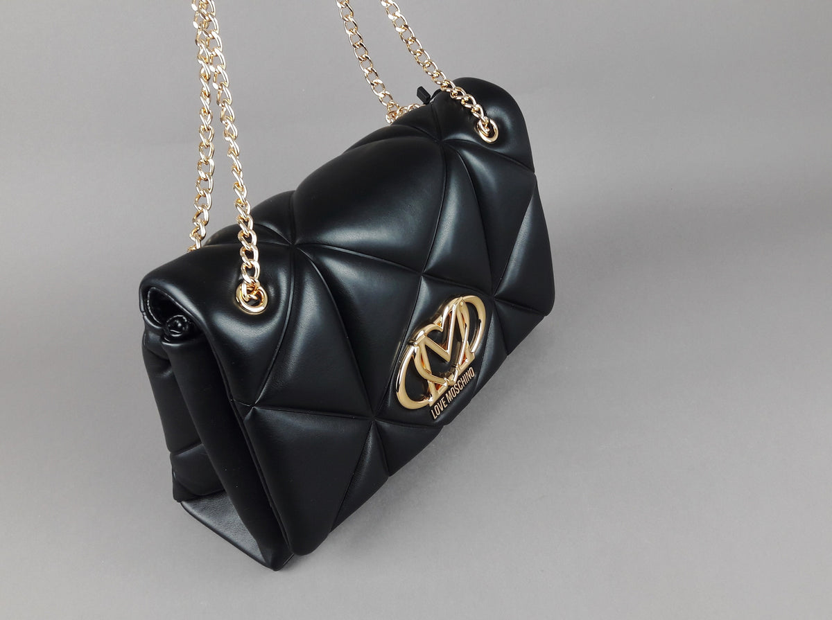 Love Moschino Borsa A Spalla Donna Pu Trapuntato Nero