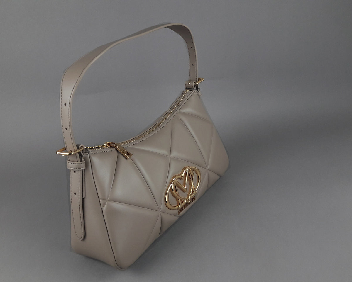 Love Moschino Borsa A Spalla Donna Pu Trapuntato Talpa Scuro