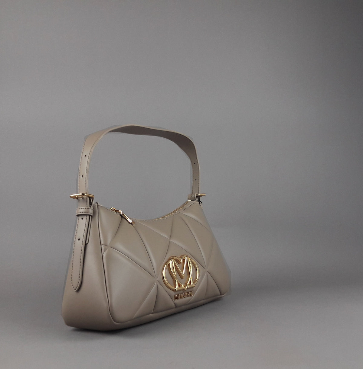 Love Moschino Borsa A Spalla Donna Pu Trapuntato Talpa Scuro