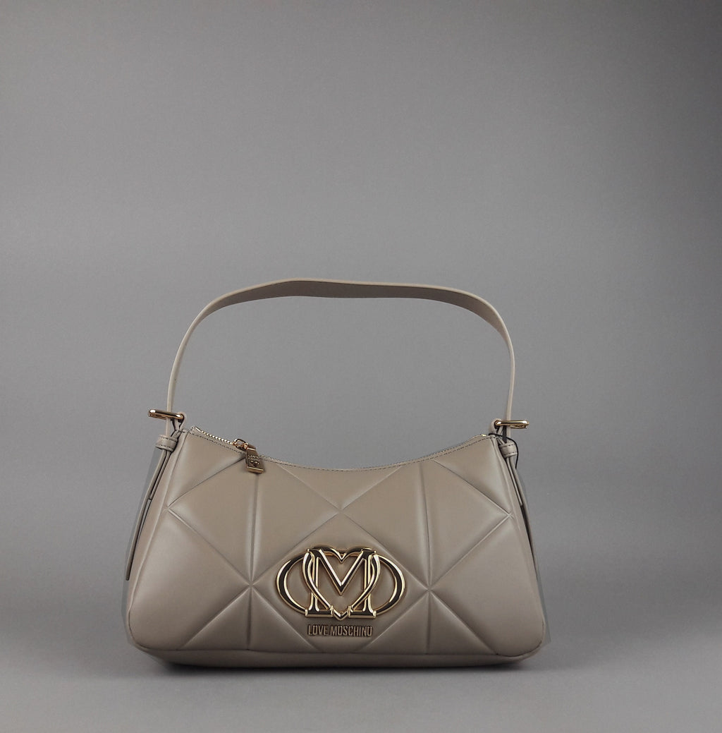 Love Moschino Borsa A Spalla Donna Pu Trapuntato Talpa Scuro