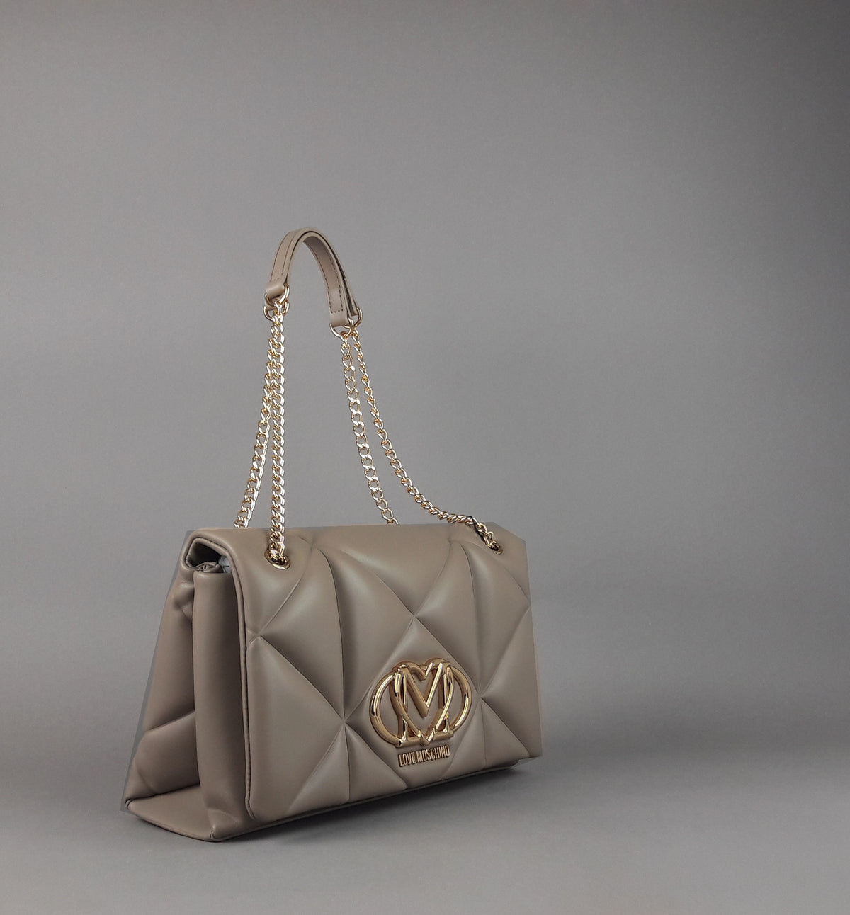 Love Moschino Borsa A Spalla Donna Pu Trapuntato Talpa Scuro