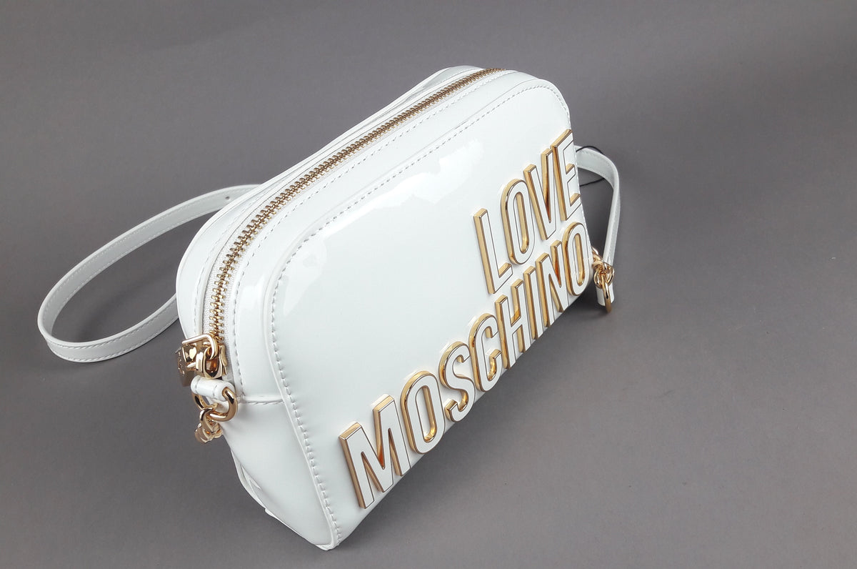 Love Moschino Borsa A Spalla Donna Pu Vernice Bianco