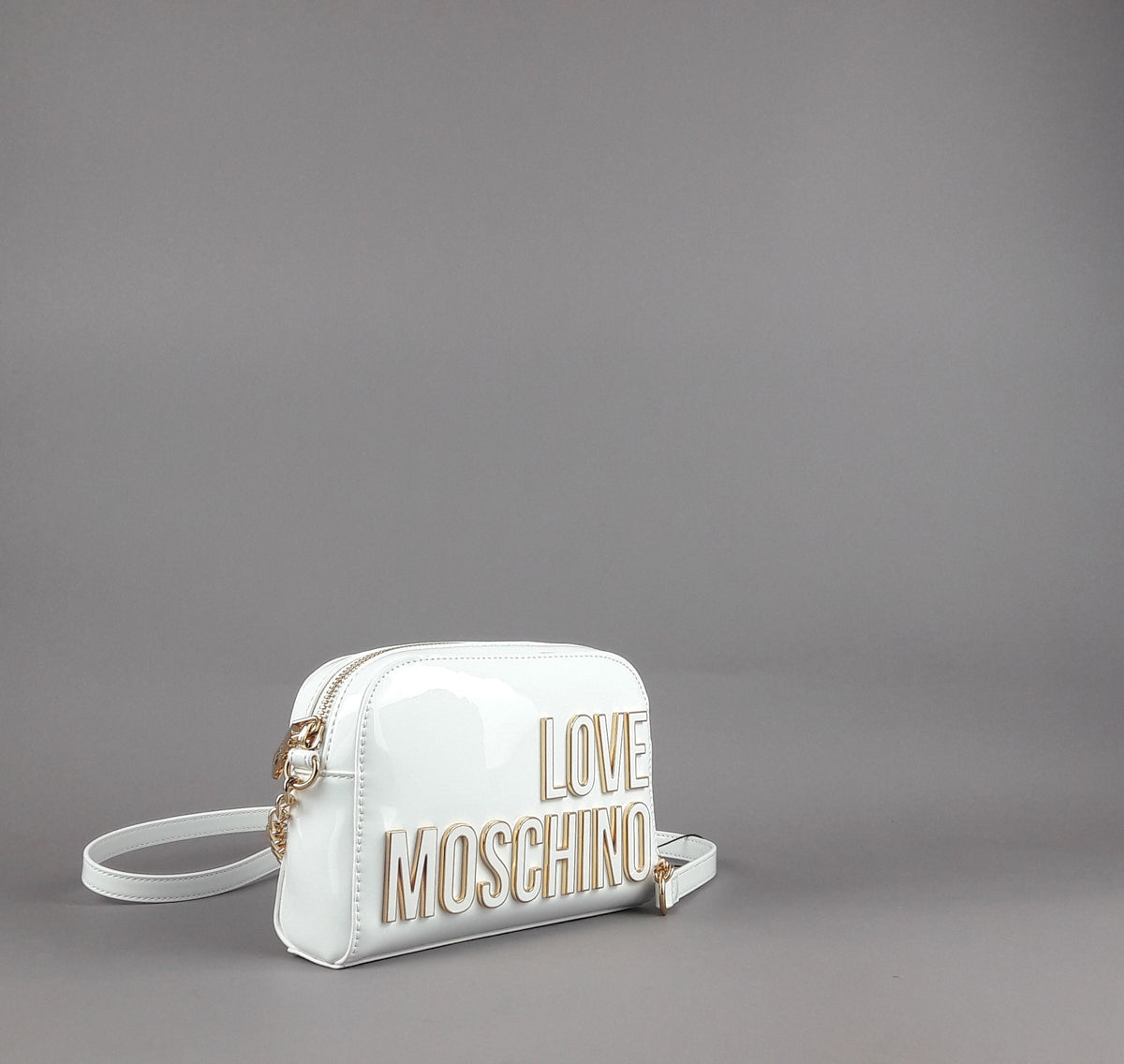 Love Moschino Borsa A Spalla Donna Pu Vernice Bianco