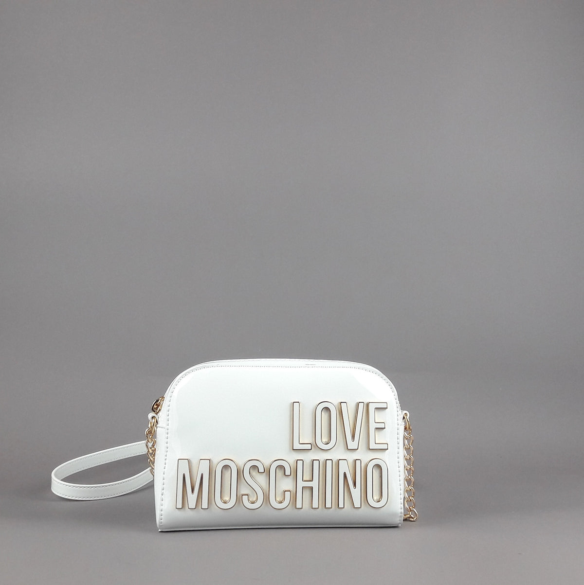 Love Moschino Borsa A Spalla Donna Pu Vernice Bianco