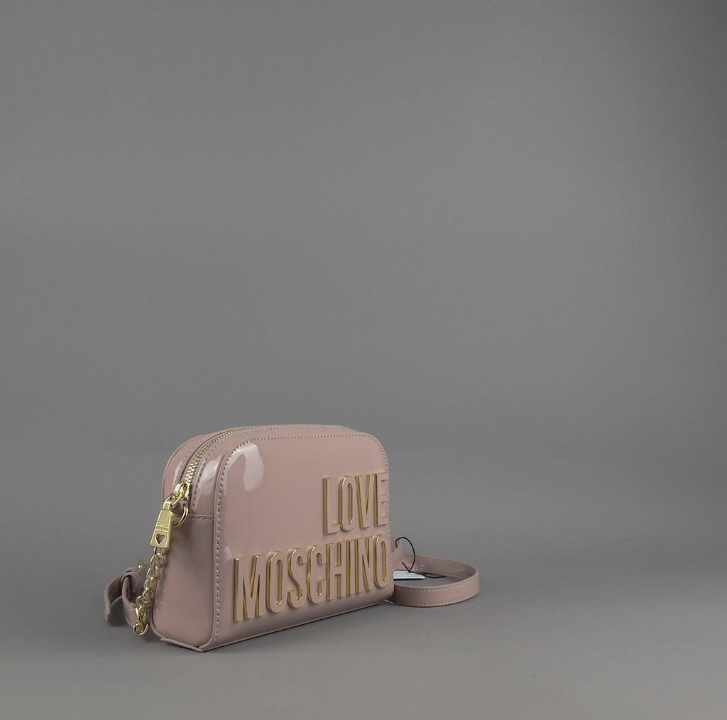 Love Moschino Borsa A Spalla Donna Pu Vernice Rosa Polvere