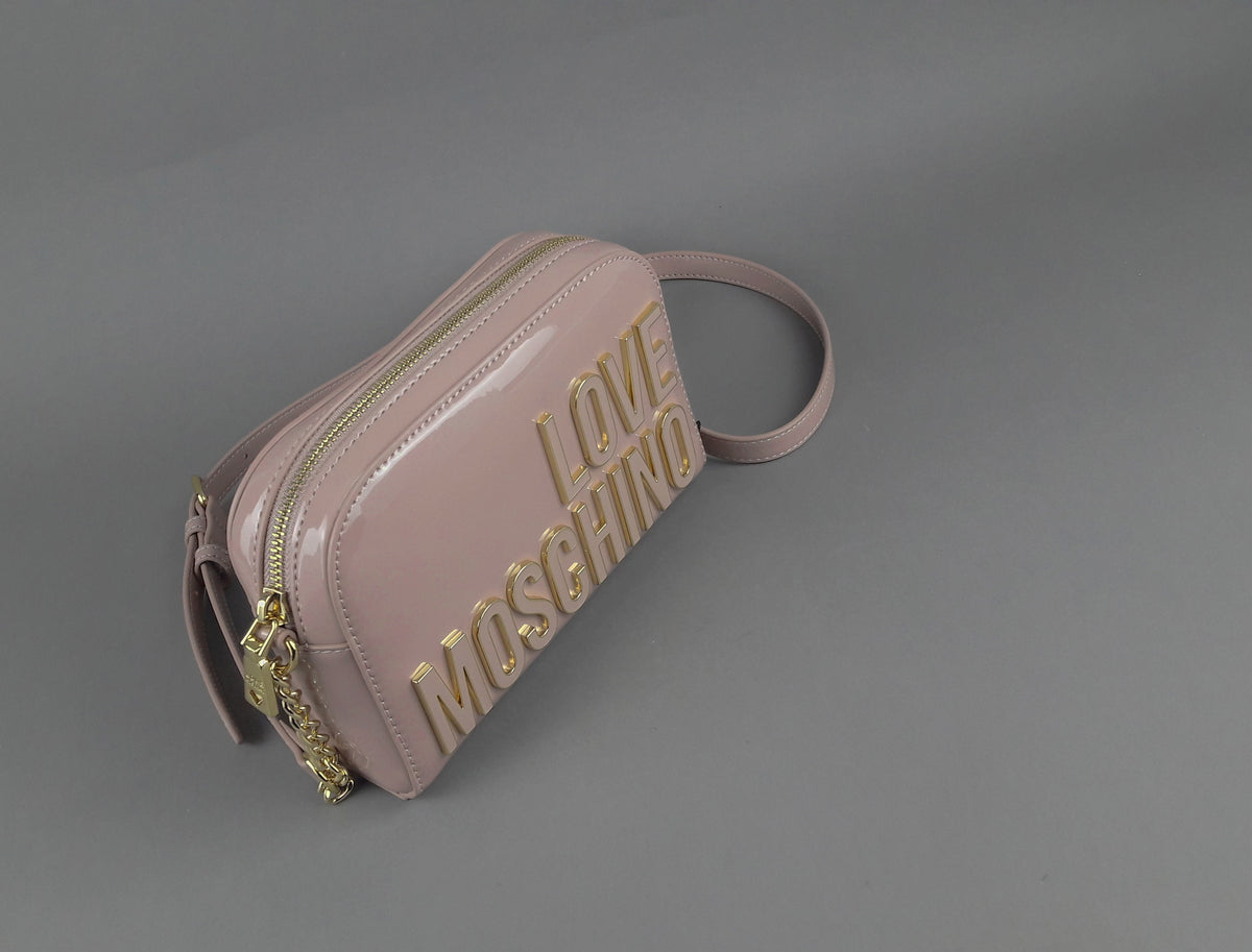 Love Moschino Borsa A Spalla Donna Pu Vernice Rosa Polvere