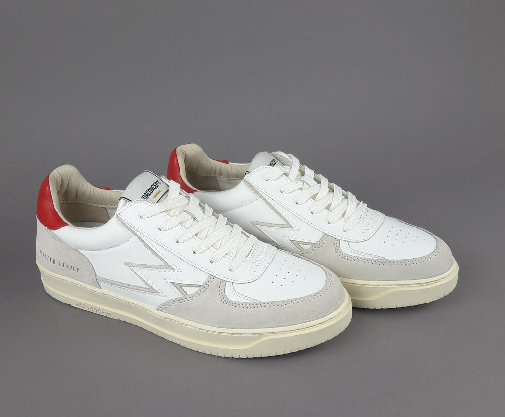 Moaconcept Sneakers Master Legacy Uomo Camoscio Pelle Bianco Opaco/Bianco Logo Bianco
