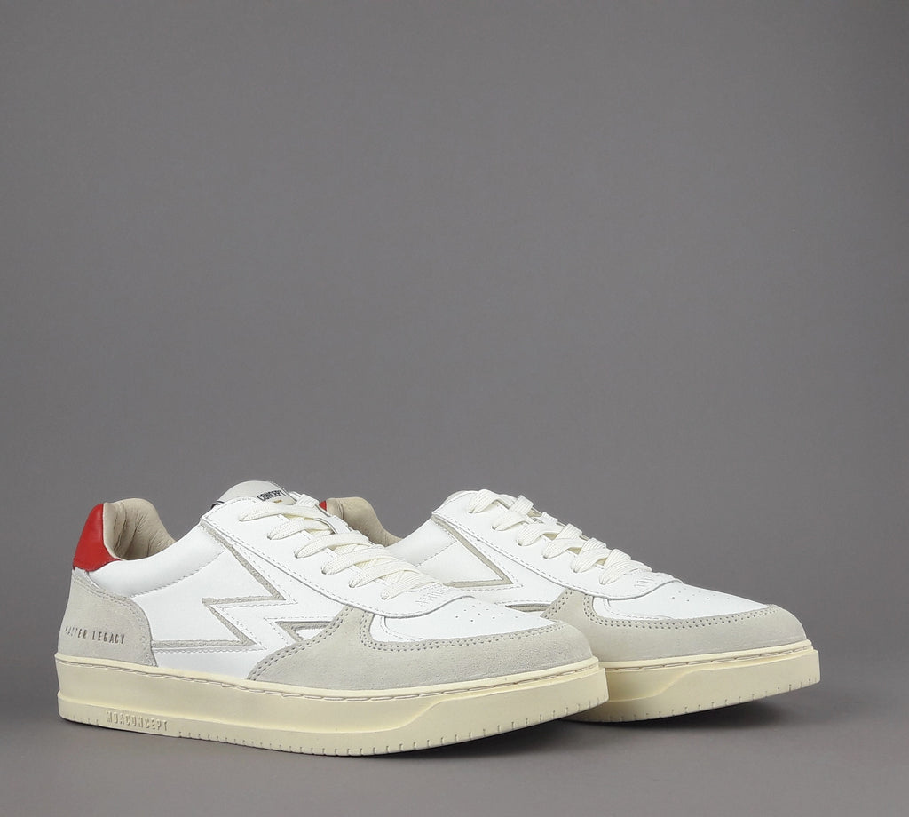 Moaconcept Sneakers Master Legacy Uomo Camoscio Pelle Bianco Opaco/Bianco Logo Bianco