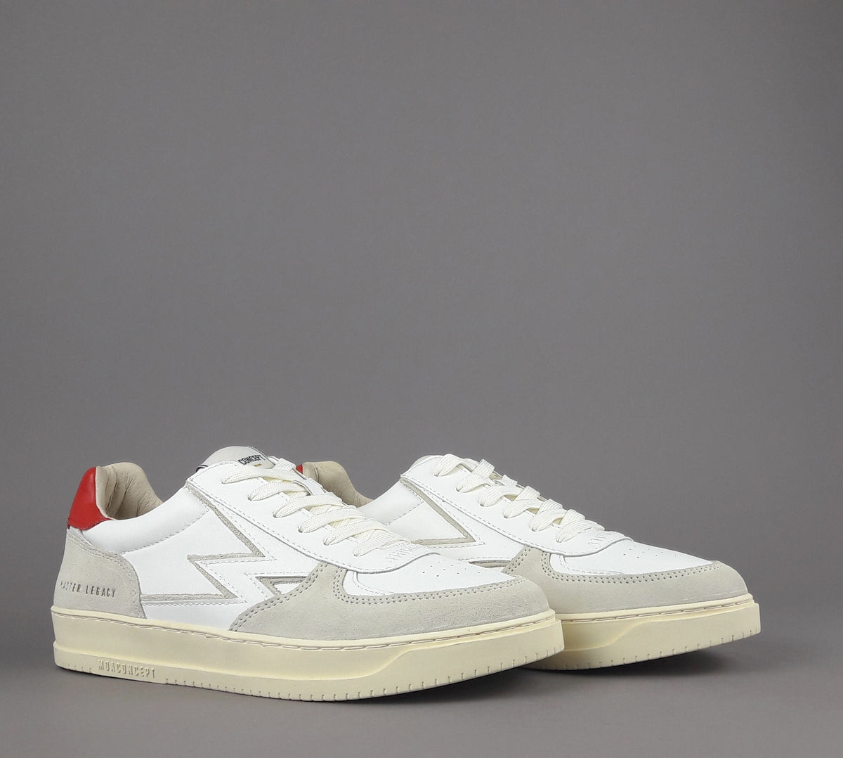 Moaconcept Sneakers Master Legacy Uomo Camoscio Pelle Bianco Opaco/Bianco Logo Bianco