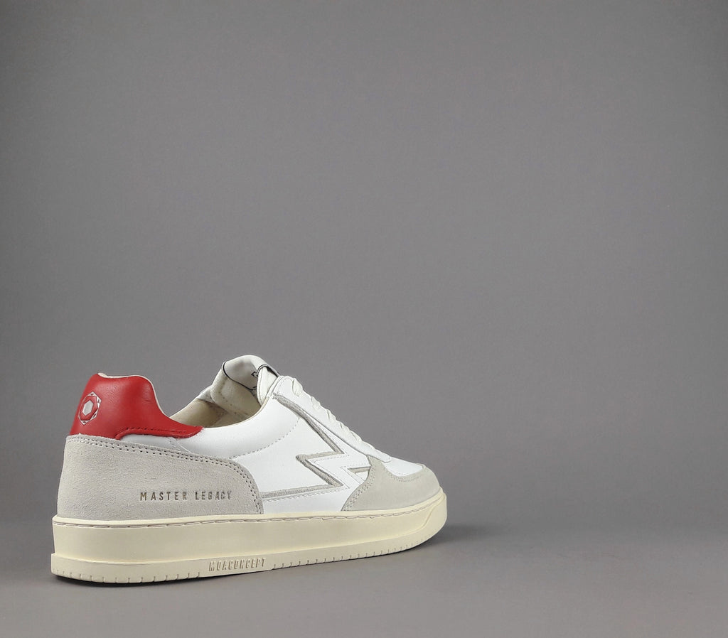Moaconcept Sneakers Master Legacy Uomo Camoscio Pelle Bianco Opaco/Bianco Logo Bianco