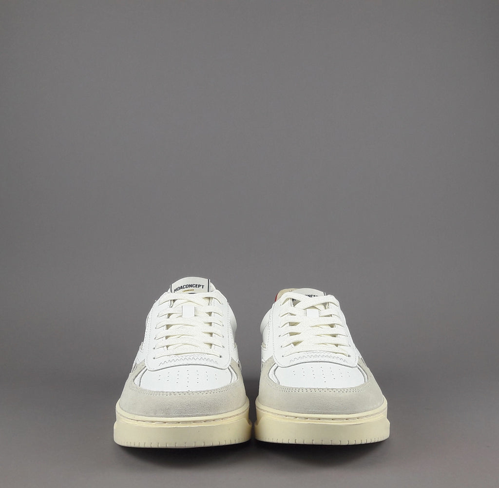 Moaconcept Sneakers Master Legacy Uomo Camoscio Pelle Bianco Opaco/Bianco Logo Bianco