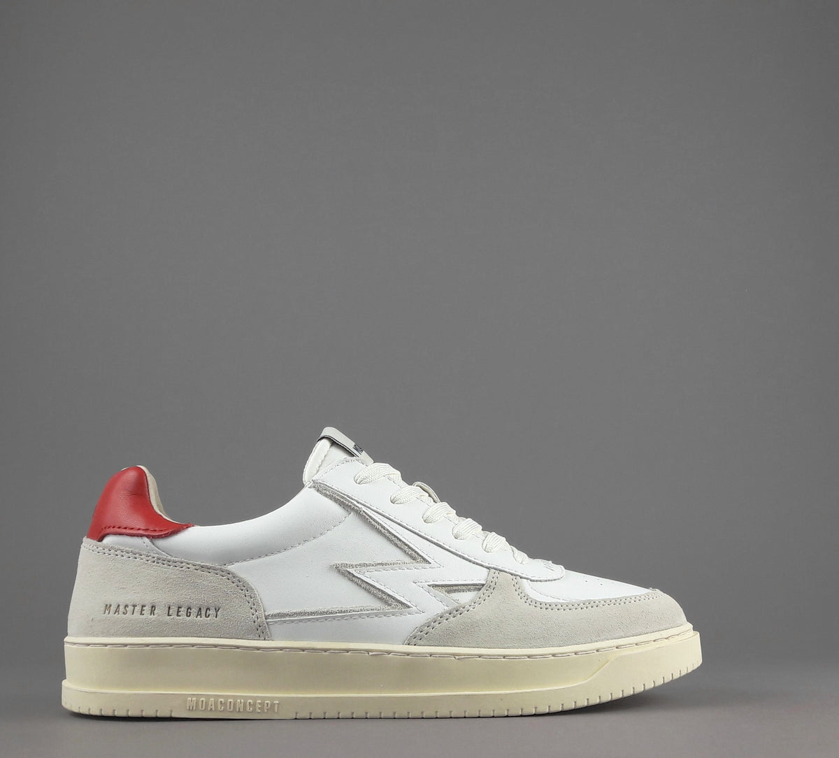 Moaconcept Sneakers Master Legacy Uomo Camoscio Pelle Bianco Opaco/Bianco Logo Bianco