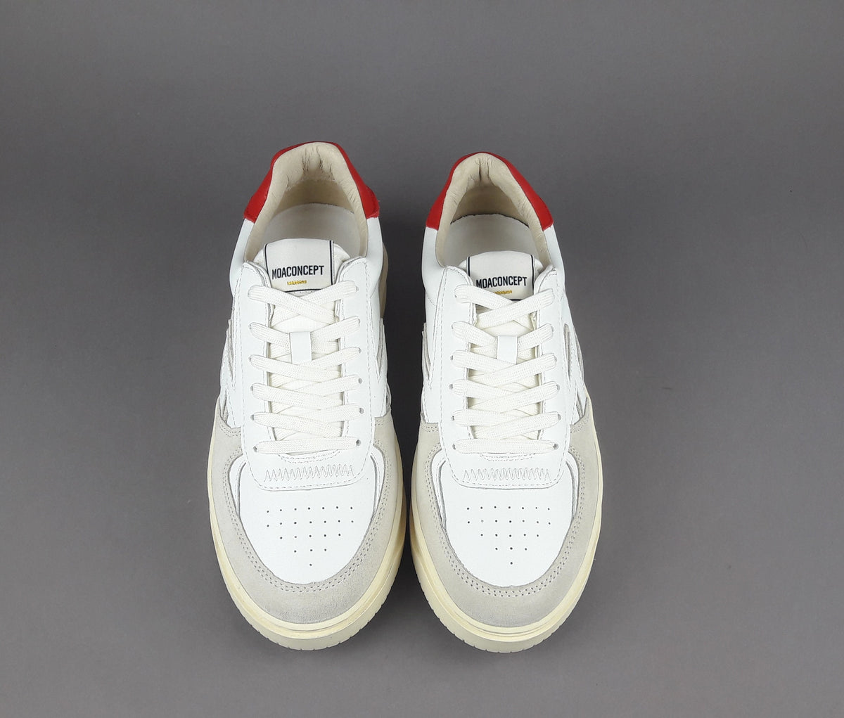 Moaconcept Sneakers Master Legacy Uomo Camoscio Pelle Bianco Opaco/Bianco Logo Bianco