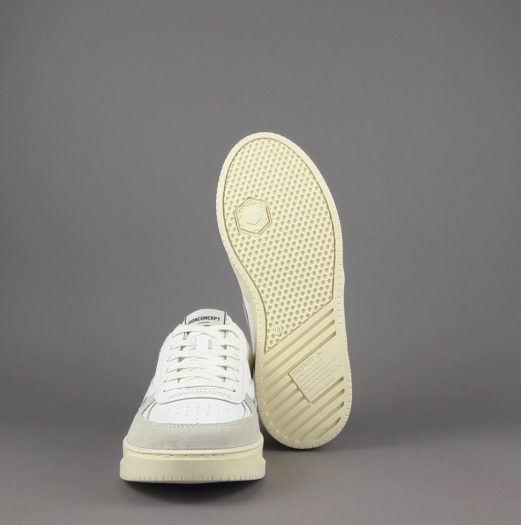 Moaconcept Sneakers Master Legacy Uomo Camoscio Pelle Bianco Opaco/Bianco Logo Bianco