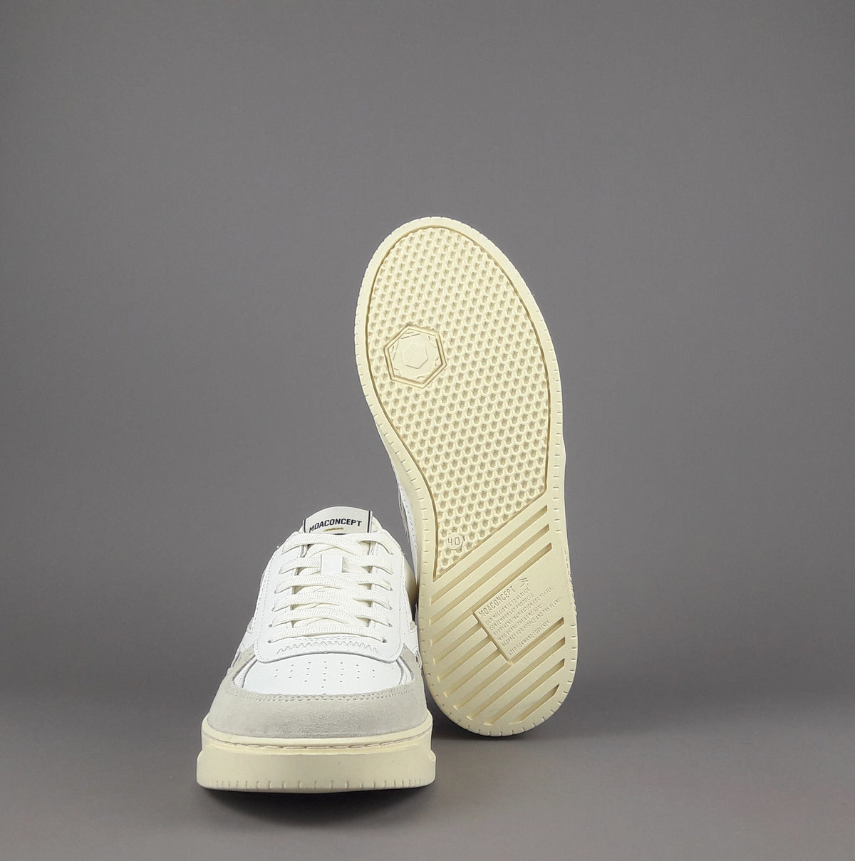 Moaconcept Sneakers Master Legacy Uomo Camoscio Pelle Bianco Opaco/Bianco Logo Bianco