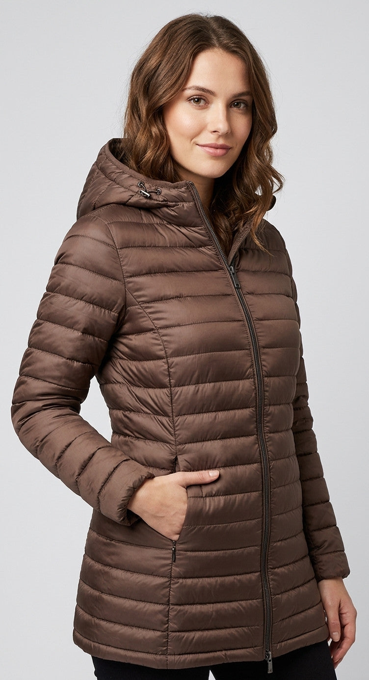 More Piumino Donna Elisabeth Nylon Marrone