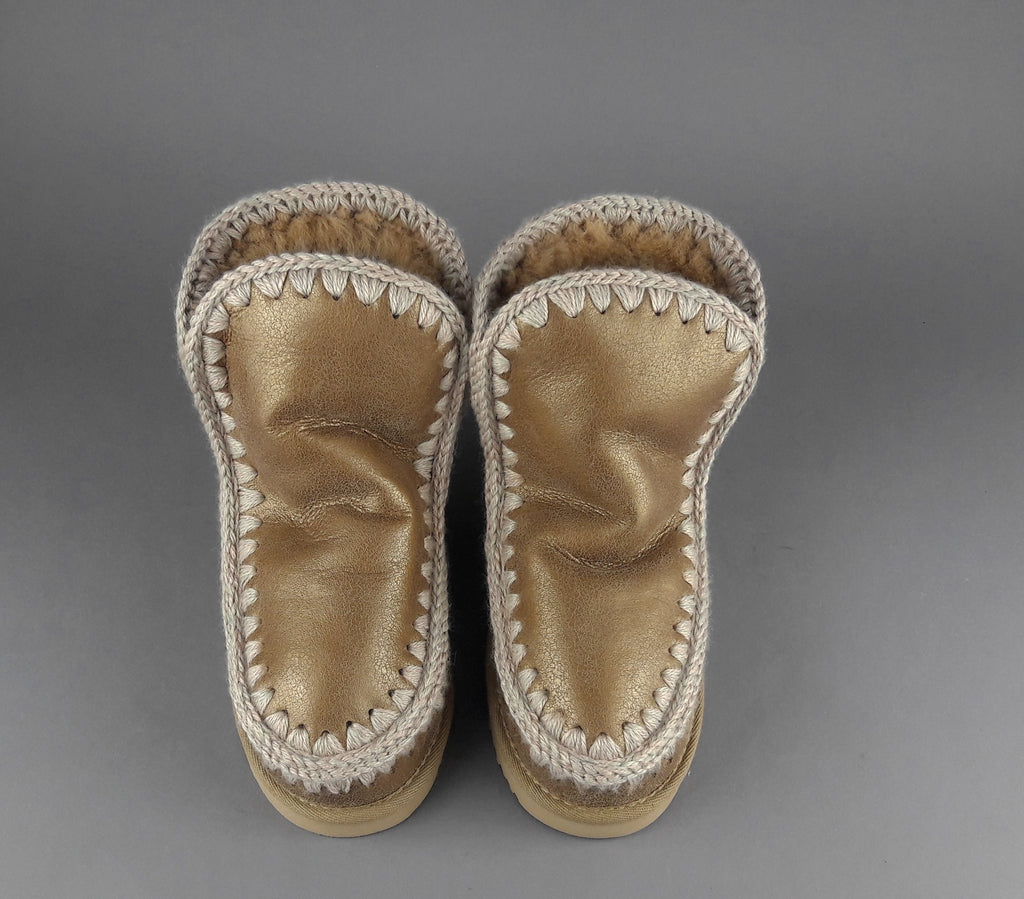 Mou Eskimo 18 Donna Montone Double-Face Metal Cracked Marrone Chiaro