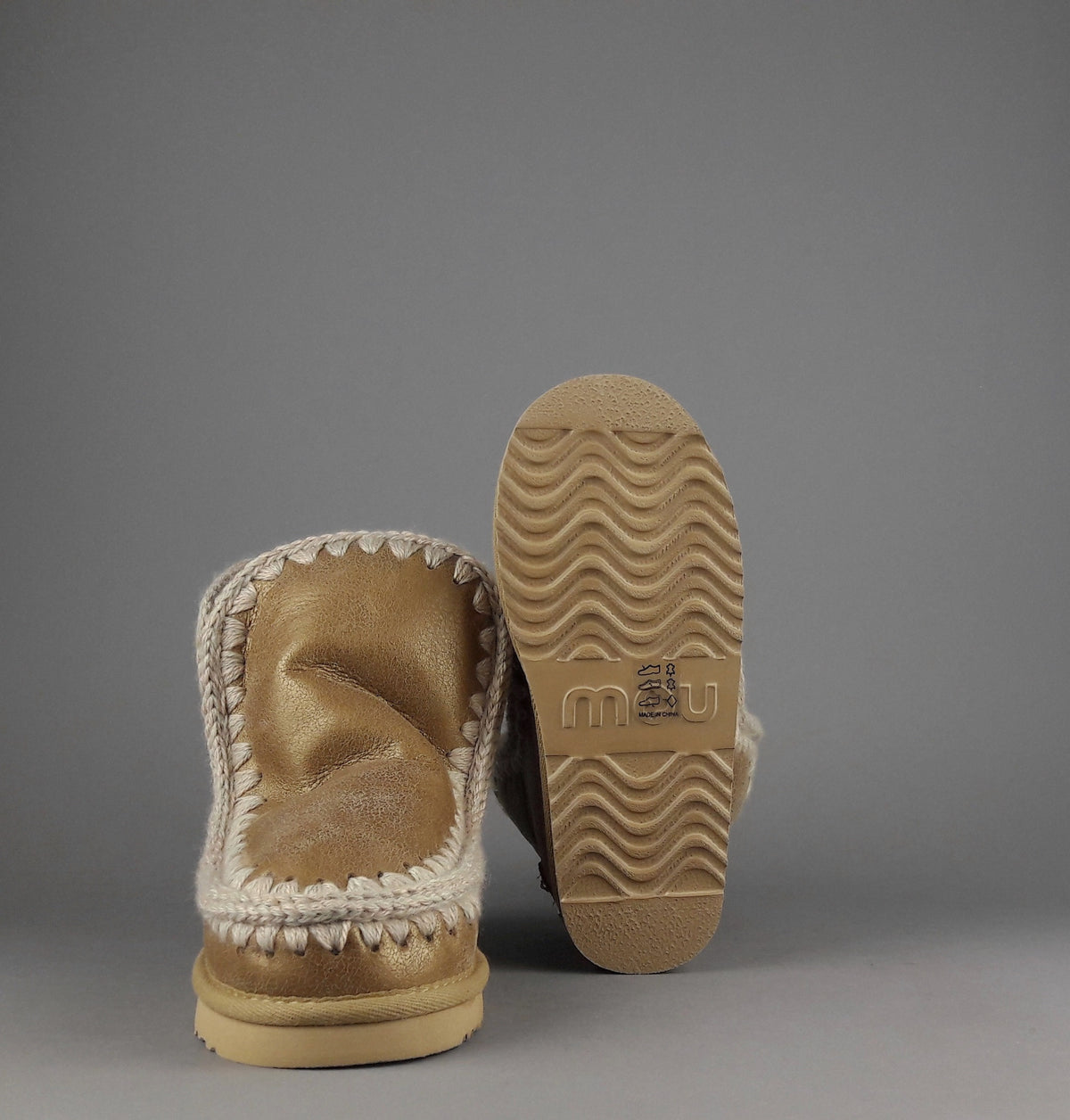 Mou Eskimo 18 Donna Montone Double-Face Metal Cracked Marrone Chiaro