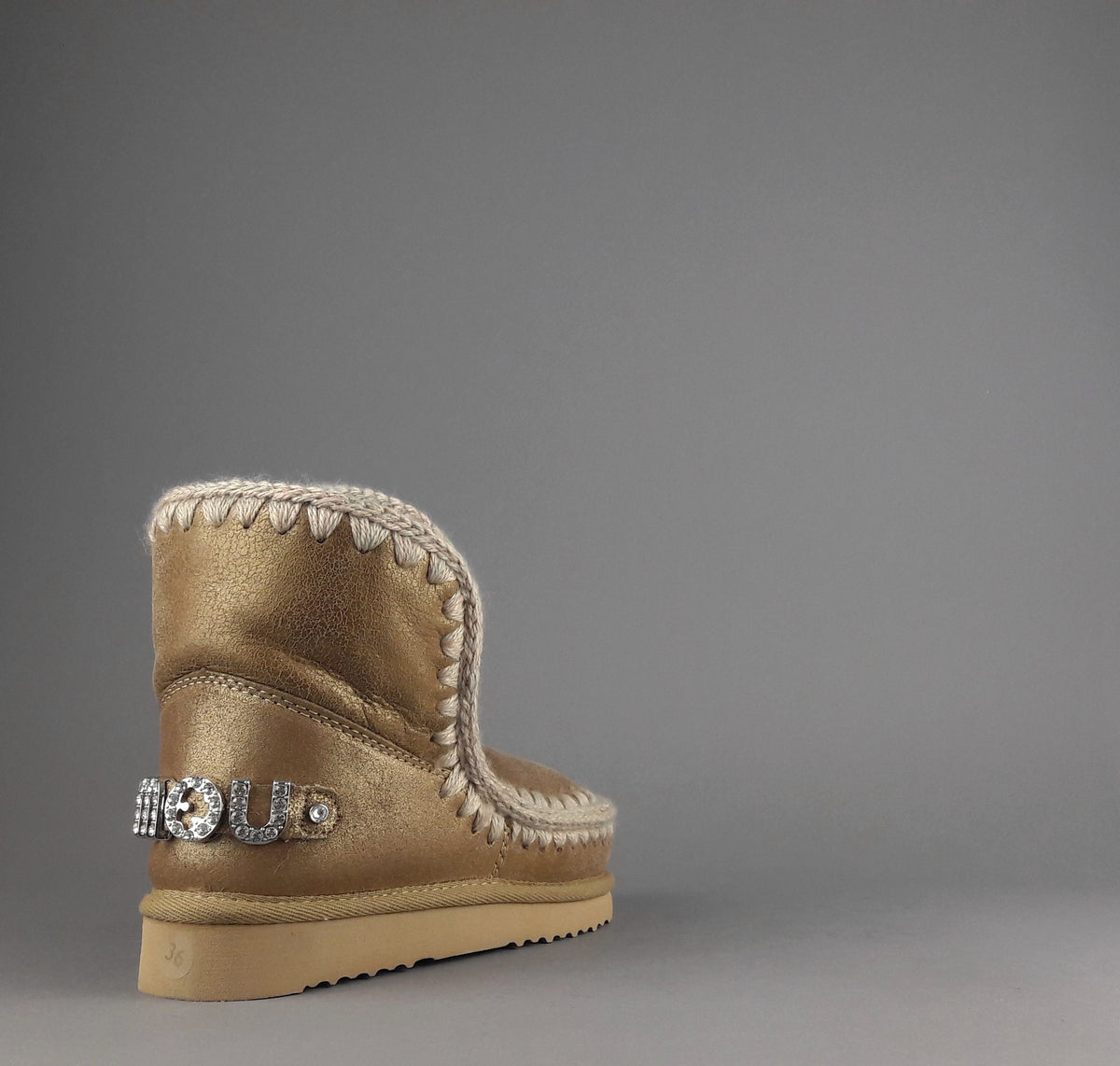 Mou Eskimo 18 Donna Montone Double-Face Metal Cracked Marrone Chiaro