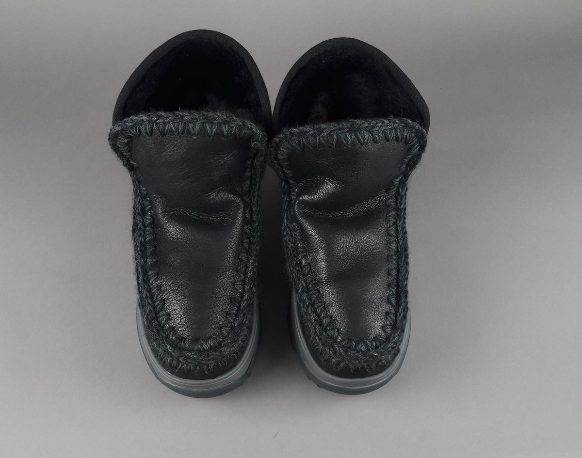 Mou Eskimo Chunky Sneakers Donna Montone Double-Face Metal Cracked Nero