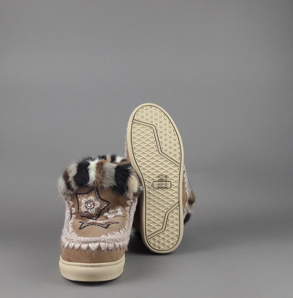 Mou Eskimo Sneakers Donna Montone Con Visone Marrone