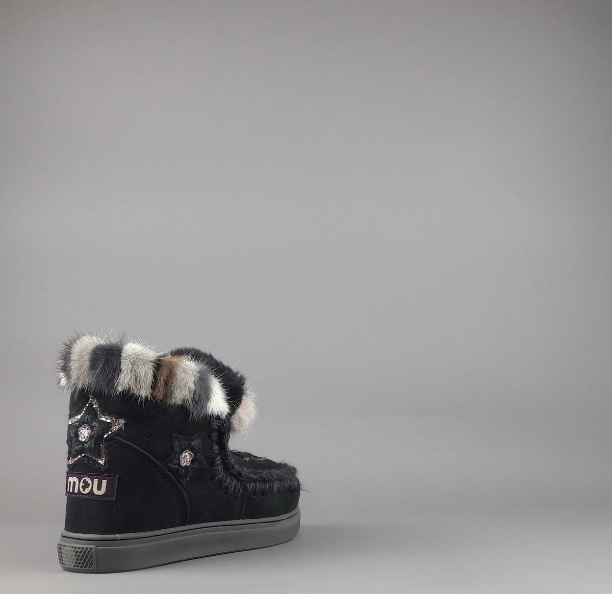Mou Eskimo Sneakers Donna Montone Con Visone Nero