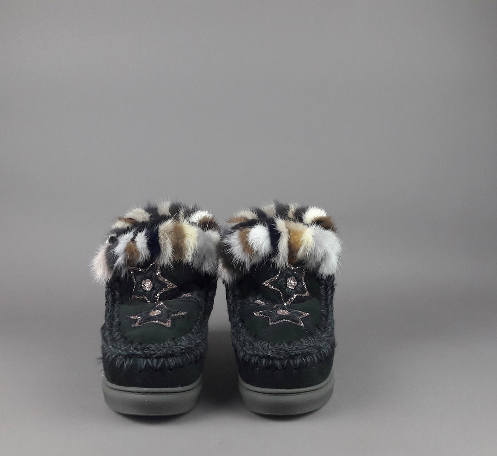 Mou Eskimo Sneakers Donna Montone Con Visone Nero