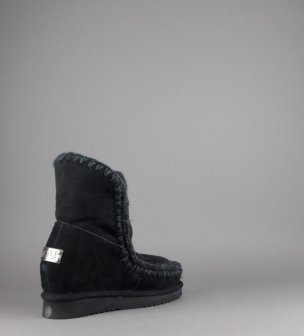 Mou Eskimo Wedge Donna Montone Double-Face Nero