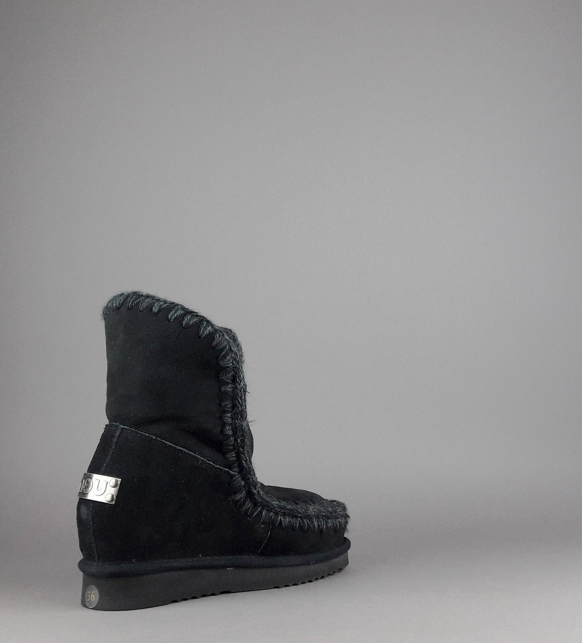 Mou Eskimo Wedge Donna Montone Double-Face Nero