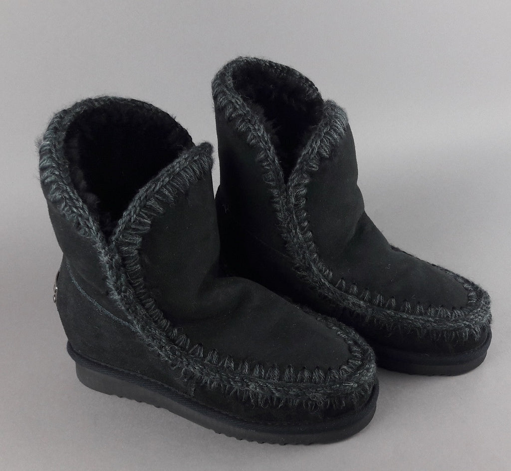 Mou Eskimo Wedge Donna Montone Double-Face Nero