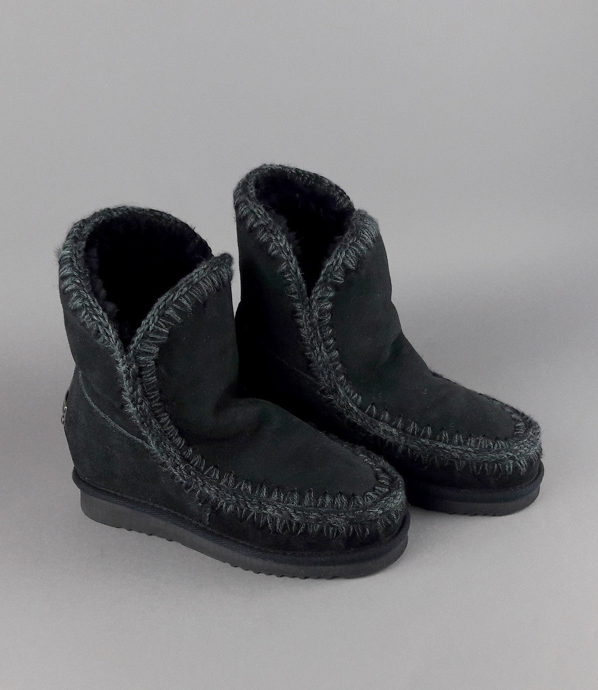 Mou Eskimo Wedge Donna Montone Double-Face Nero