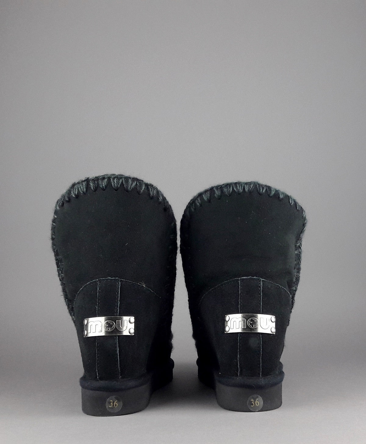 Mou Eskimo Wedge Donna Montone Double-Face Nero