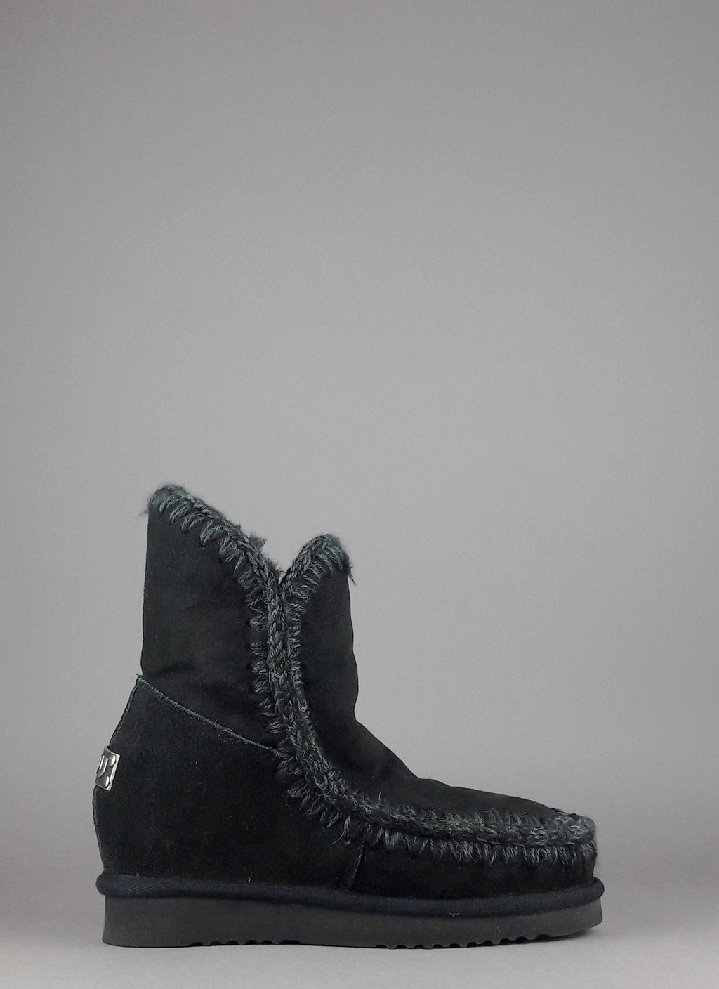 Mou Eskimo Wedge Donna Montone Double-Face Nero