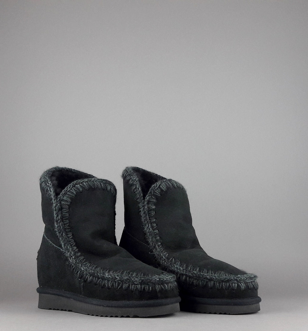 Mou Eskimo Wedge Donna Montone Double-Face Nero